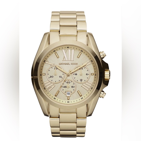 ✨ Michael Kors UNISEX Bradshaw Gold-Tone Chronograph Watch ✨ - Picture 2 of 10